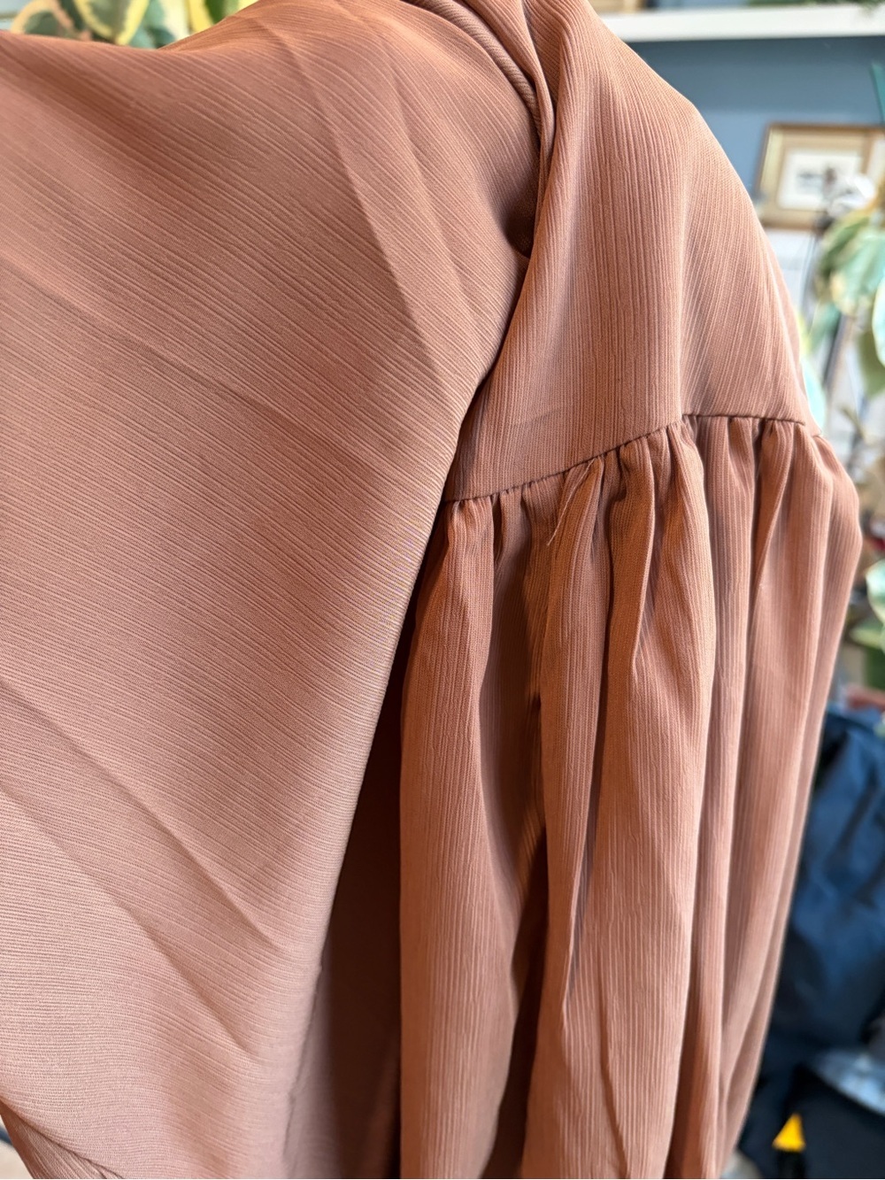 Kabayare Brown Long Duster Kimono Cardigan Ruffle Hem Tie Waist One Size Maxi - Picture 9 of 9